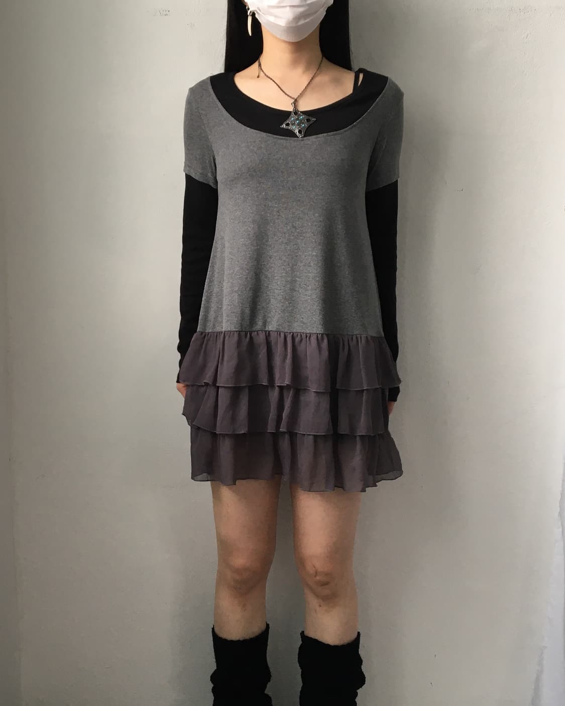 Layer point sleeeve onepiece 상품이미지7