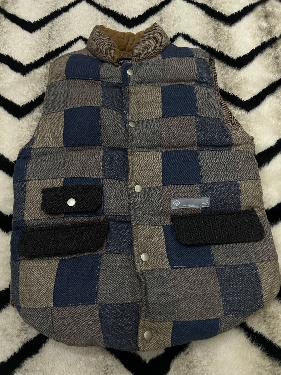 [M]프리즘웍스 패치워크 패딩 베스트 상품이미지3