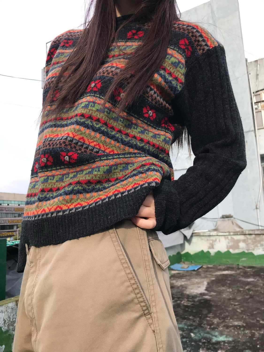 빈티지 패턴 니트  상품이미지5