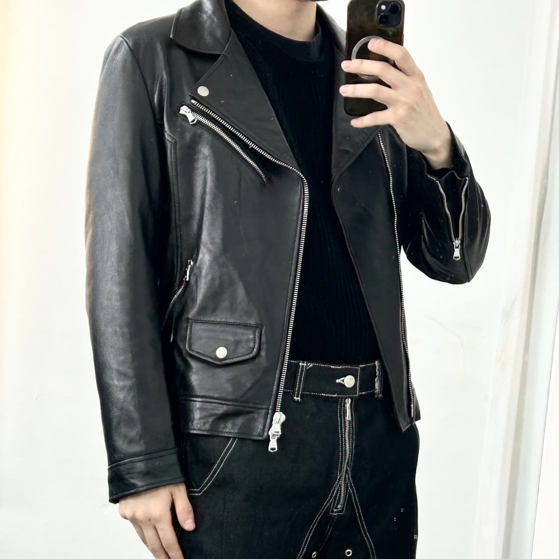 느와르 라르메스 램스킨 라이더 자켓 상품이미지3