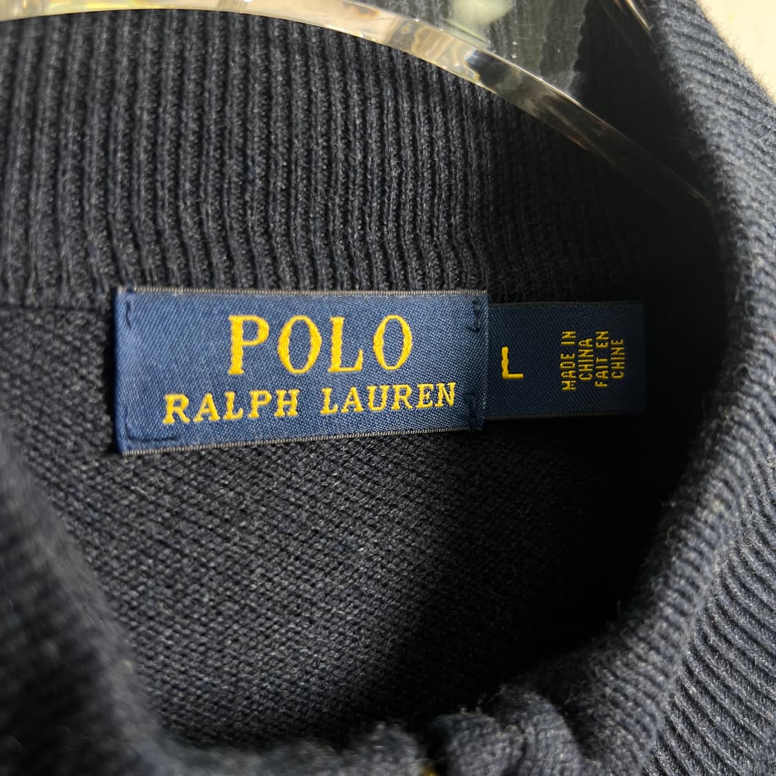 폴로 랄프로렌 네이비 니트 풀 집업 스웨터 L 상품이미지3