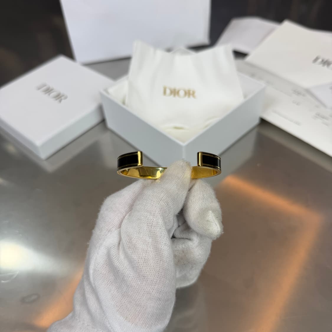 [리오브] 디올 코드 뱅글 금장 락커 팔찌 상품이미지3