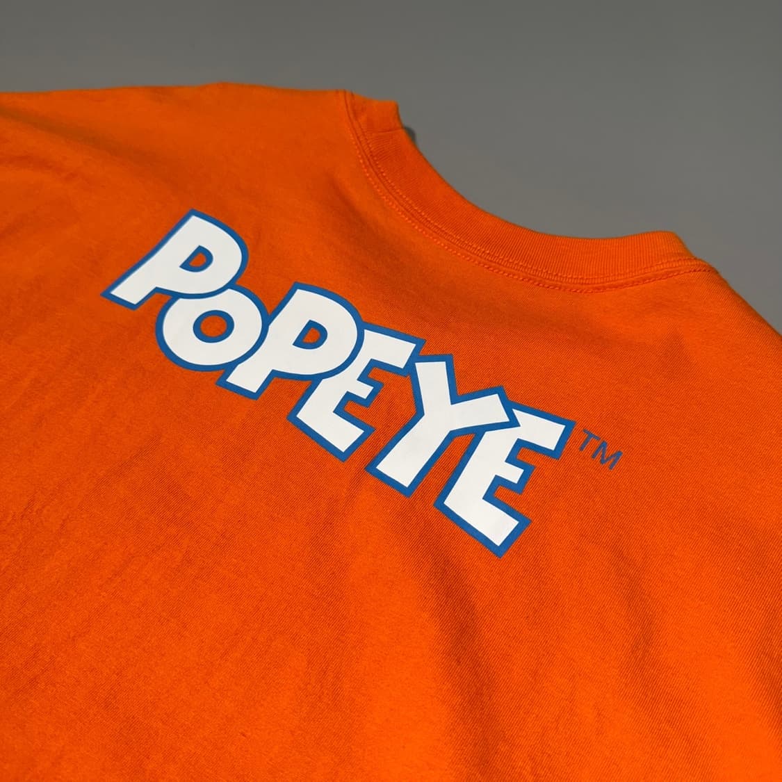 GAP x POPEYE 오렌지컬러 양면 나염 프린트 코튼 크루넥 반팔 상품이미지5