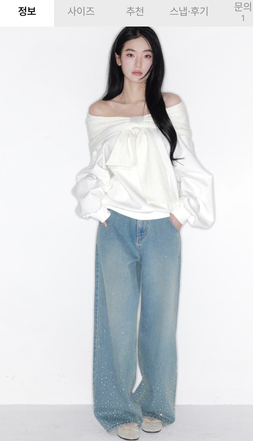 [품절상품,새상품] 더티스 Thetis 리본 오프숄더 후디 상품이미지3