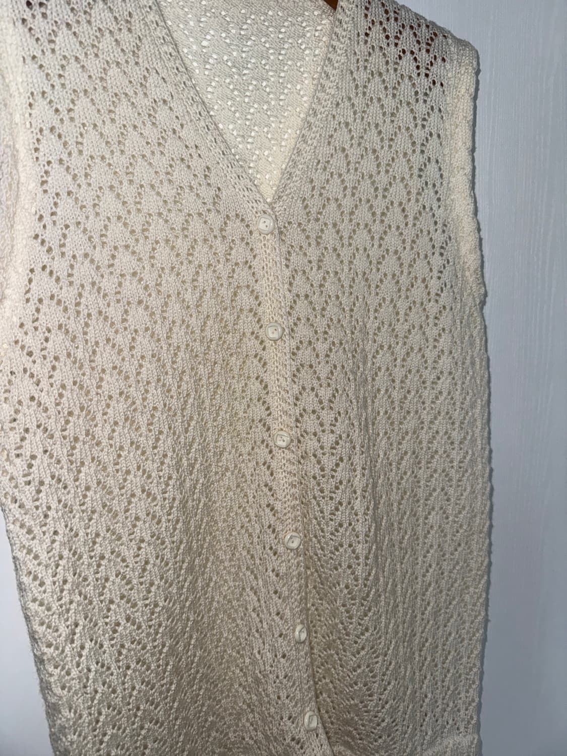 Ivory Pointelle Knit Vest 상품이미지2