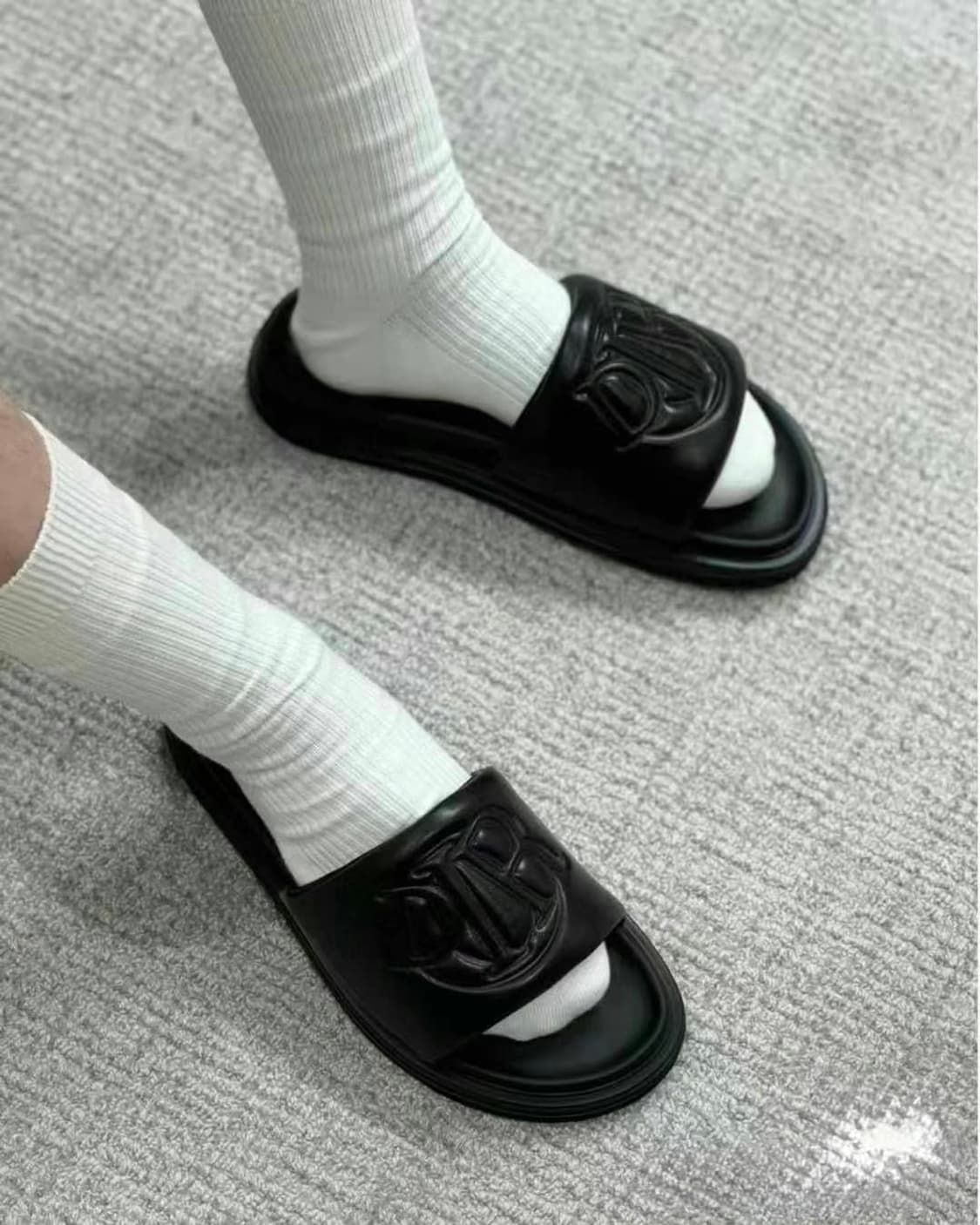 [판매] Dior 디올 레더 슬라이드 블랙 - 새상품 상품이미지2