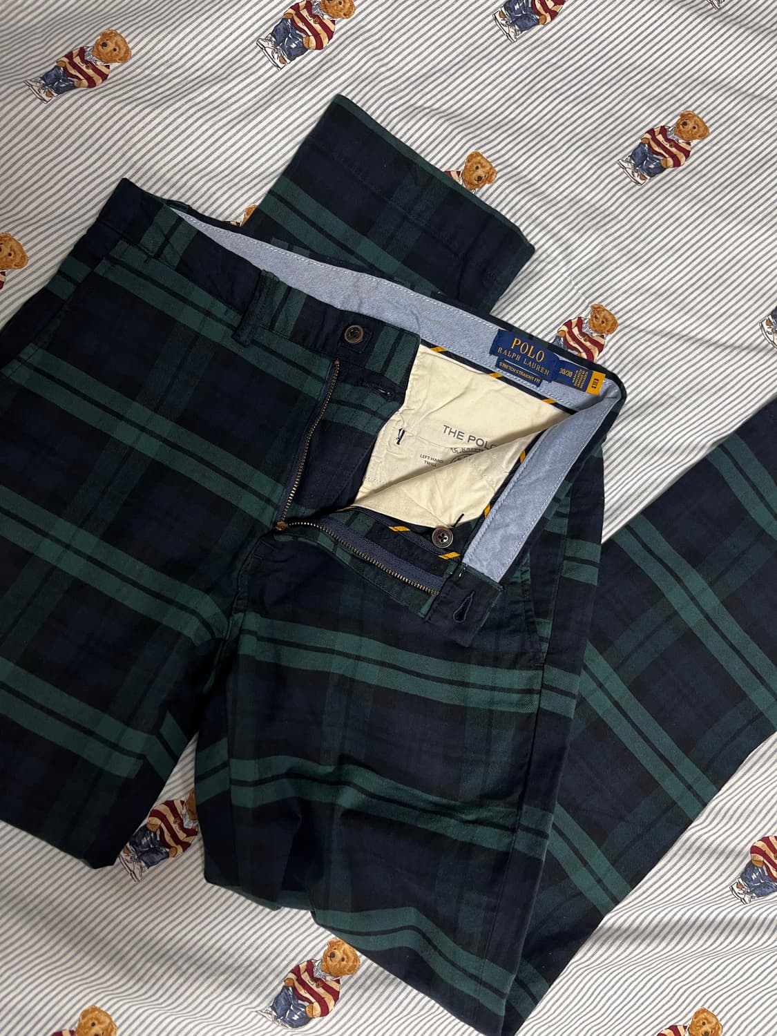 (미착용) 폴로 랄프로렌 타탄 체크 치노 팬츠 블랙와치 30인치 상품이미지1