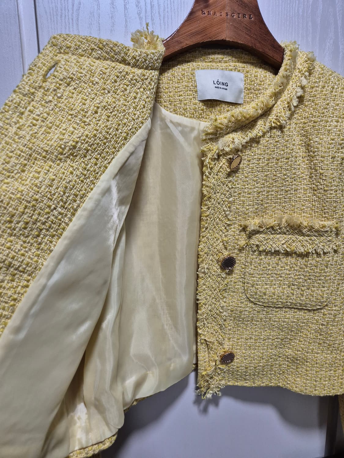 (세일)(새상품) 옐로우 트위드 자켓 상품이미지8