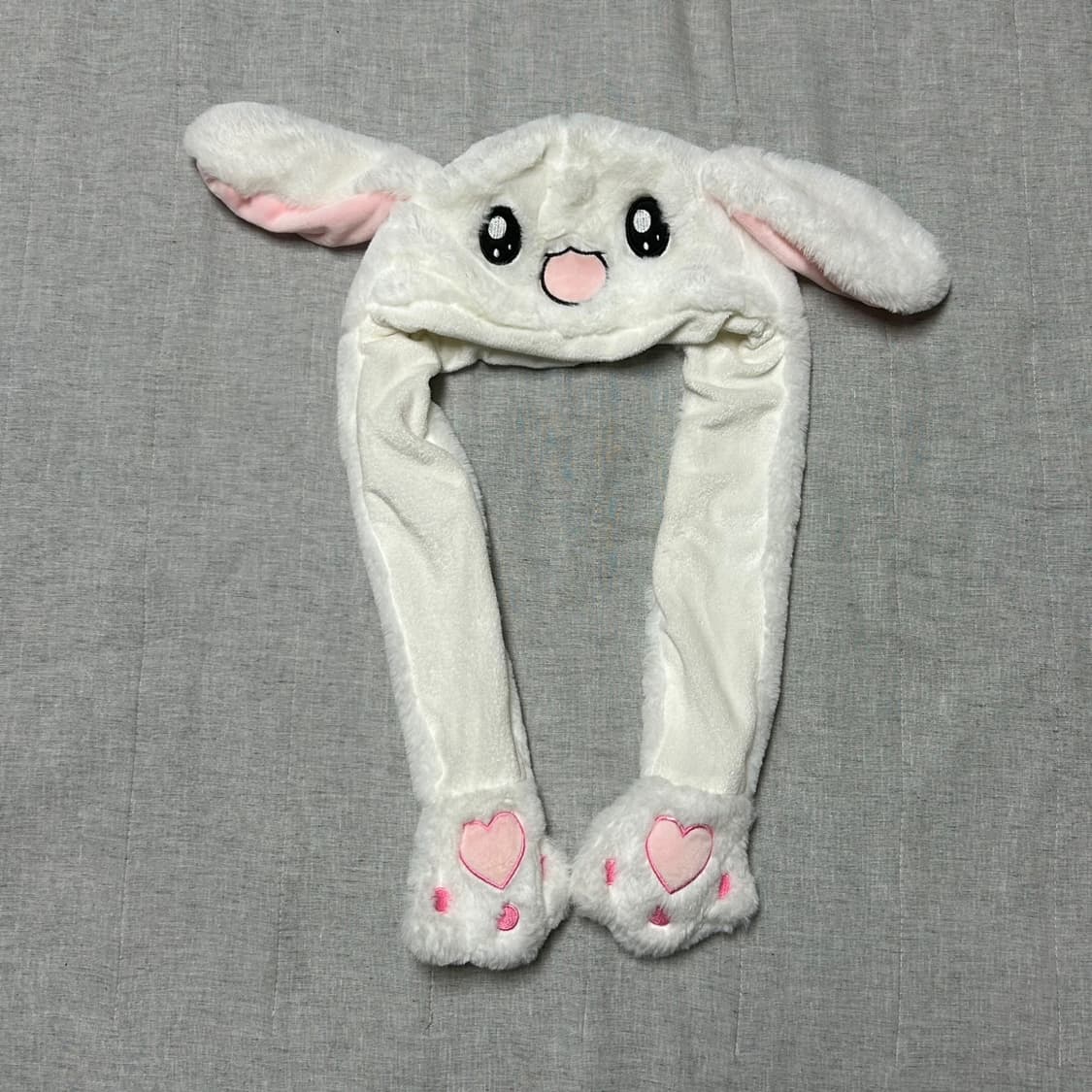 귀가 움직이는 핑크 토끼 겨울 모자 상품이미지1