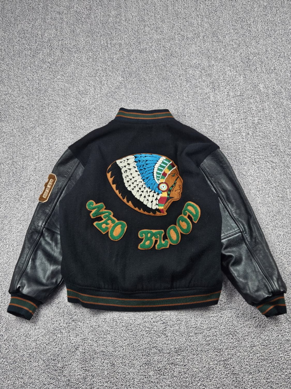 네오 블러드 레더 울 인디언 아즈텍 바시티 자켓 ( F ) / 10105 상품이미지1