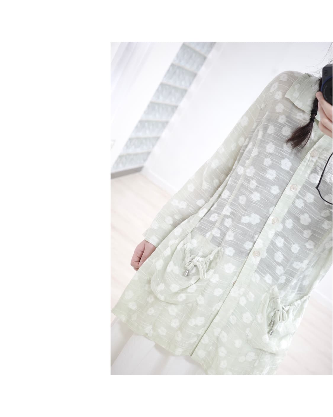 light green flower shirts 상품이미지3