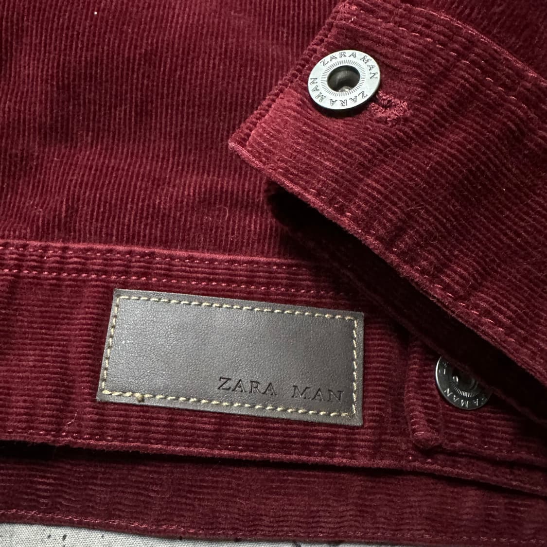 ✨ (바배) 자라 맨 코듀로이 버건디 자켓 상품이미지3