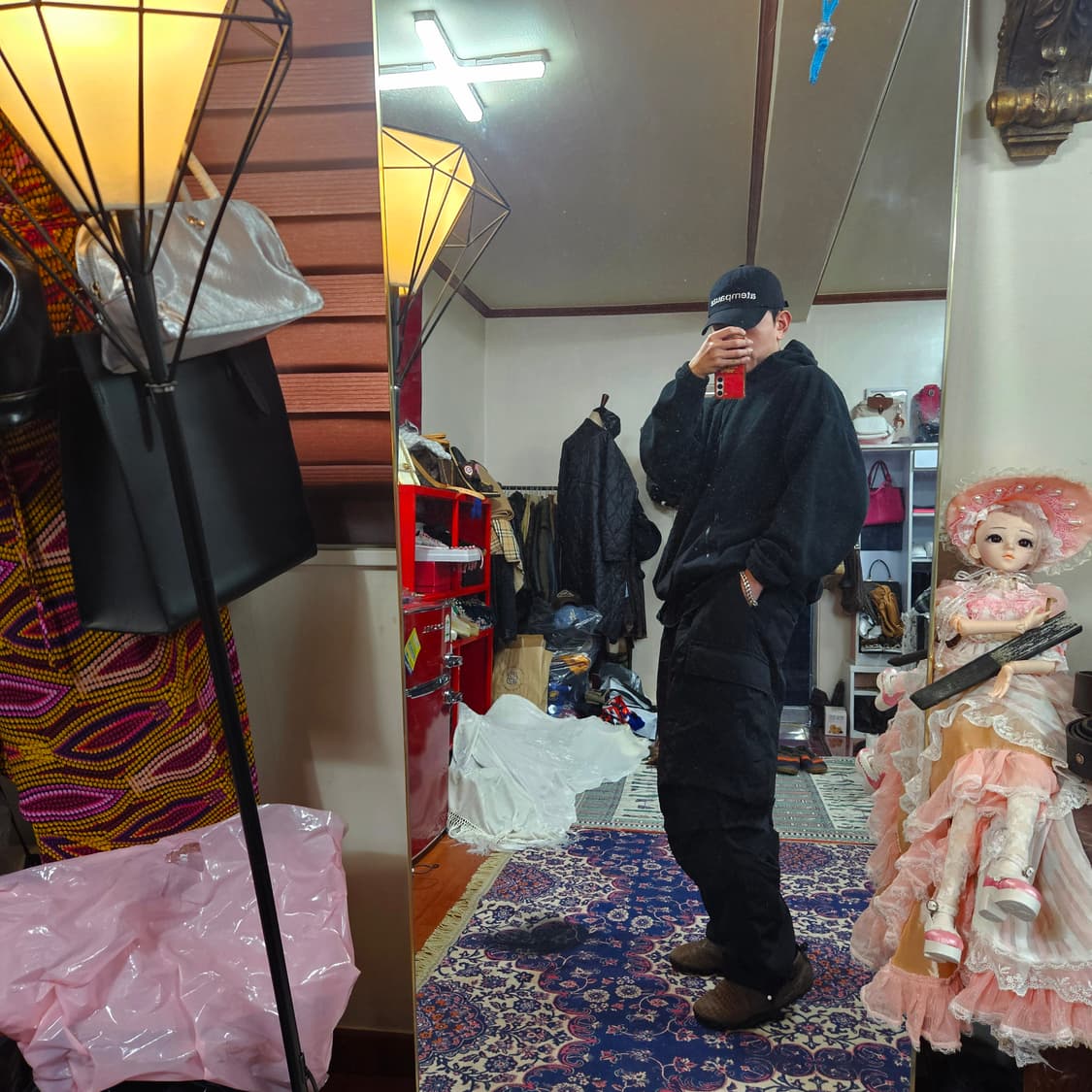 플레르(Fleur) 와이드 핀턱 카고 패딩팬츠 Free(공용) 상품이미지5