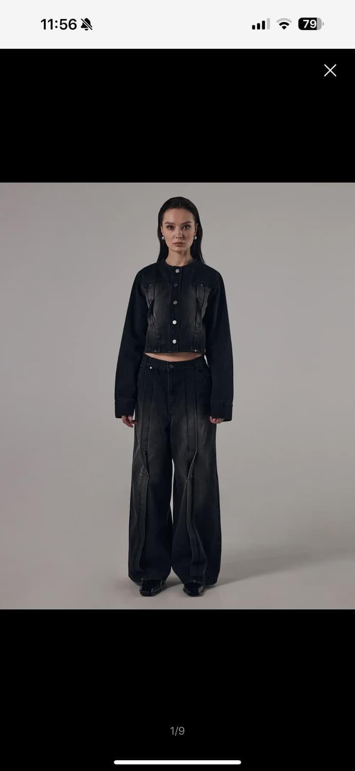 트리밍버드 트위스트 와이드 데님 셋업 상품이미지1