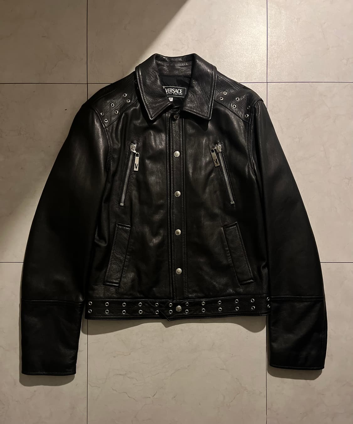 베르사체 진스 레더 자켓 Made in italy 상품이미지1