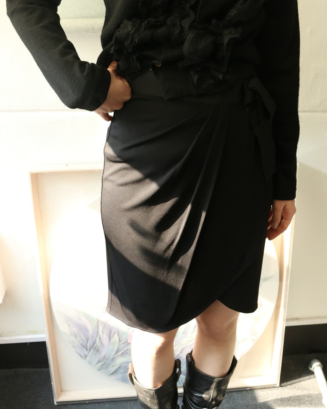 돌체 앤 가바나 블랙 리본 스커트 상품이미지2