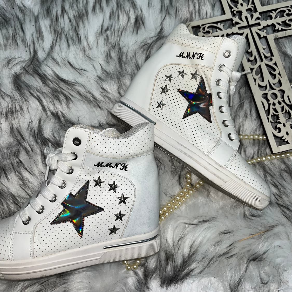 빈티지 별 스터드 웨지힐 스니커즈 상품이미지2