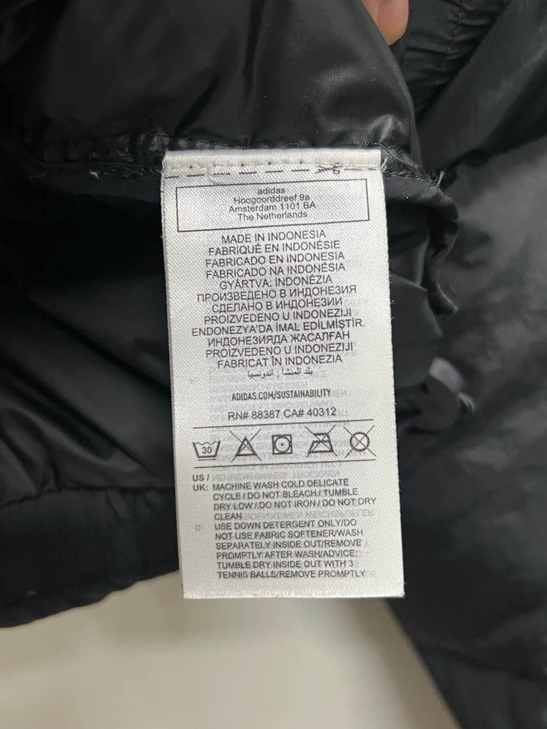 (XS) 아디다스 쇼트 다운 자켓 블랙 상품이미지6