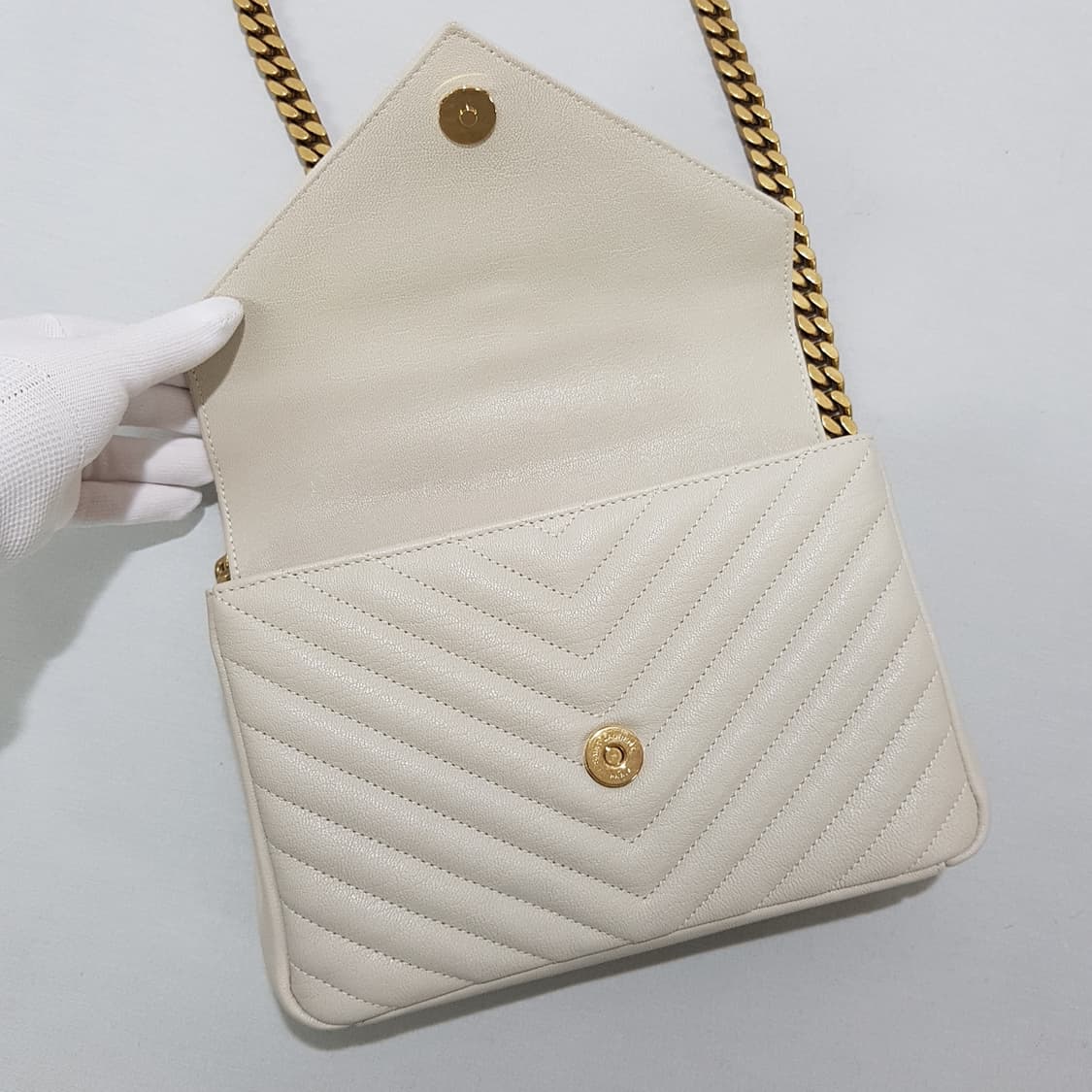 생로랑 블랑 빈티지 컬리지 모노그램 사첼백 미디움 600279 상품이미지8