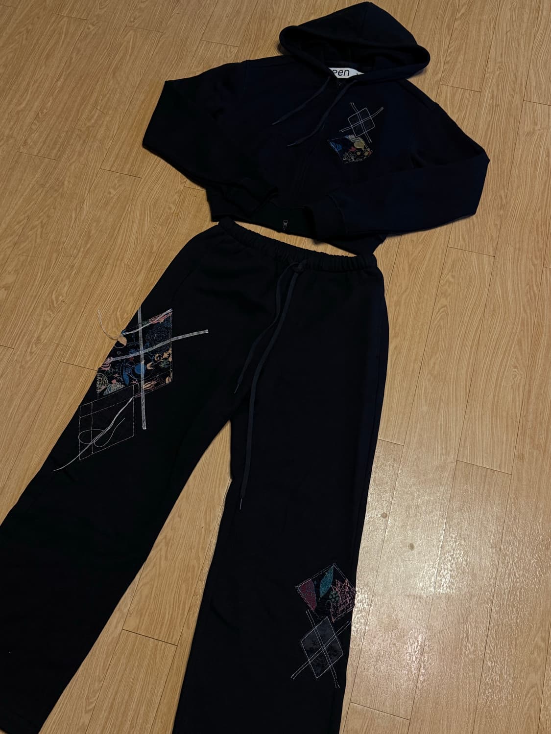 OPEN YY 아가일 패치 후드집업+라운지팬츠 상품이미지7