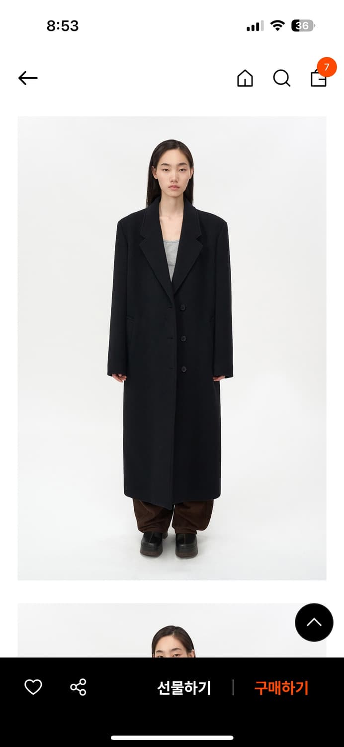 인사일런스우먼 클래식 맥시 코트 블랙 상품이미지1