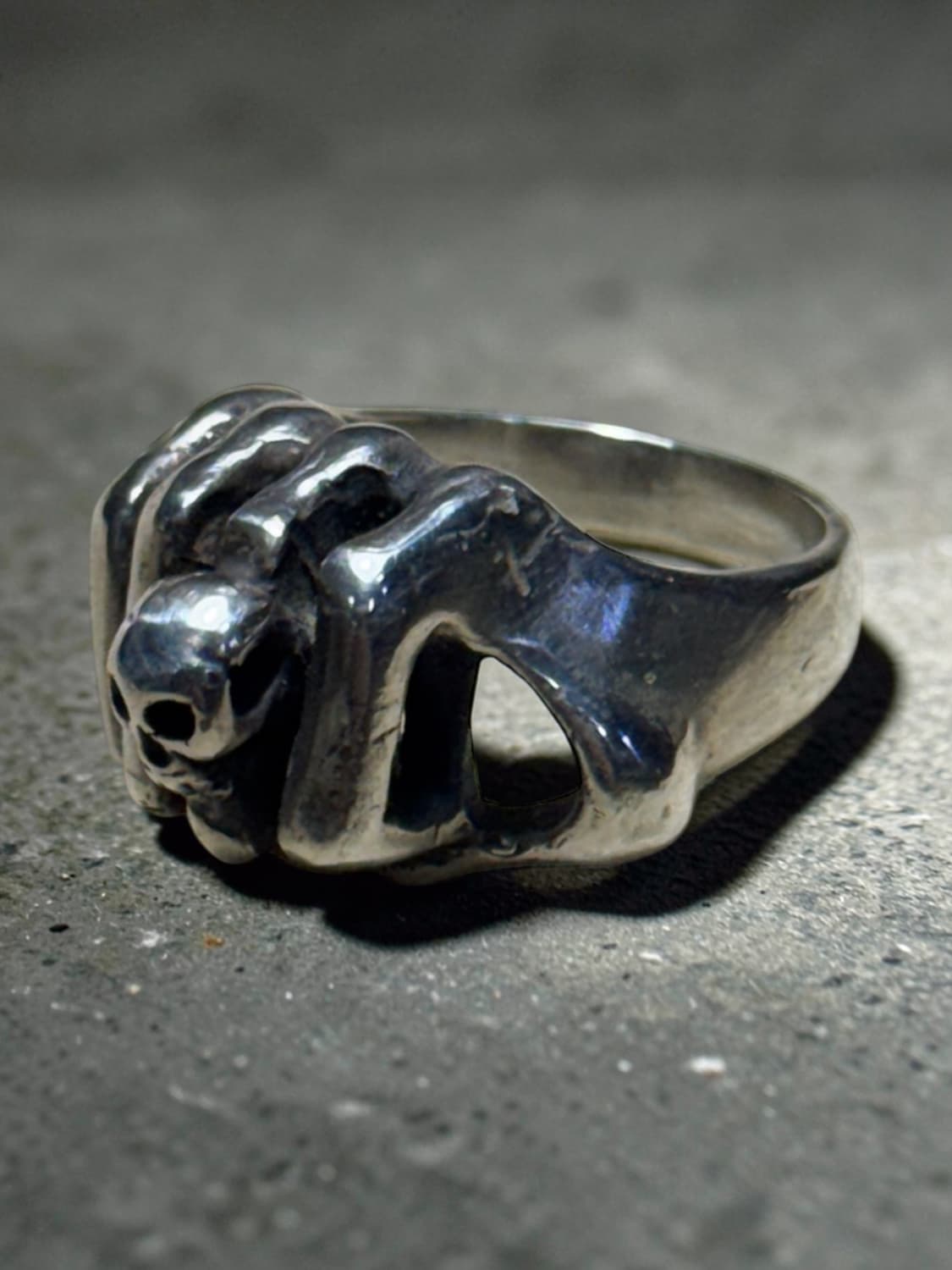 USA 빈티지 메멘토 모리 핸드크래프트 925 실버링 상품이미지4