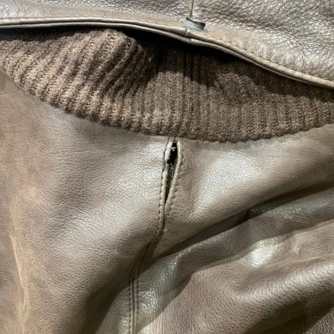 브라운 빈티지 가죽 점퍼 made in italy 상품이미지3