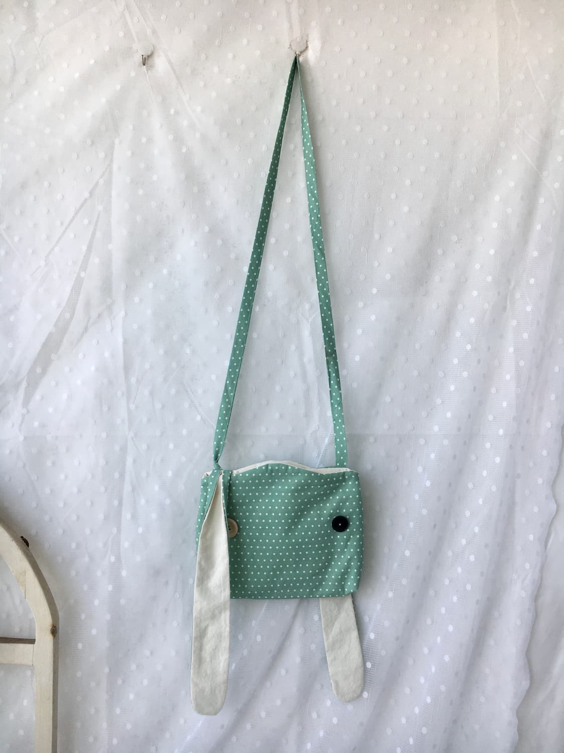 [HANDMADE]핸드메이드 민트 도트 토끼 크로스백 모리걸 상품이미지5