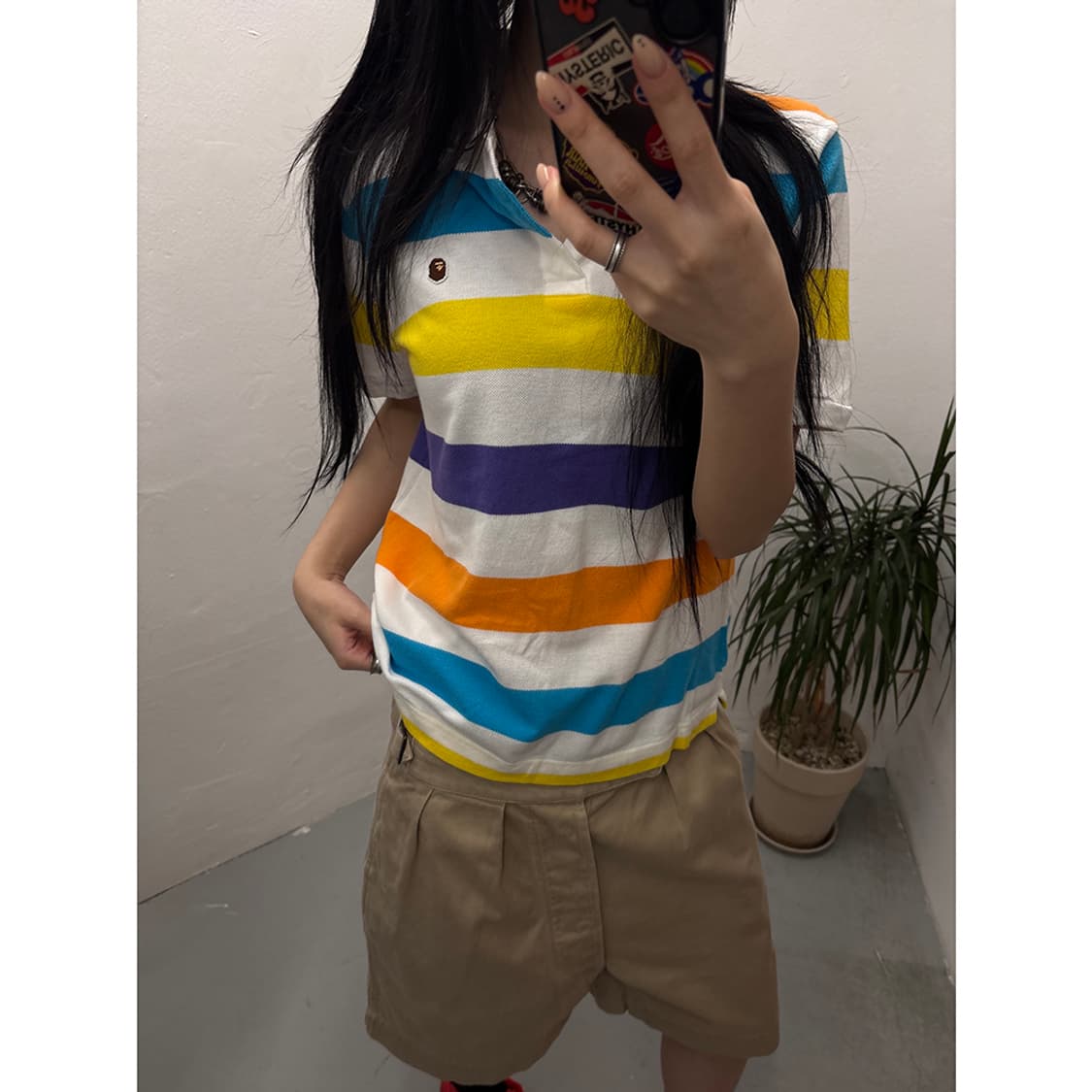 A BATHING APE Border Polo Shirt 상품이미지4