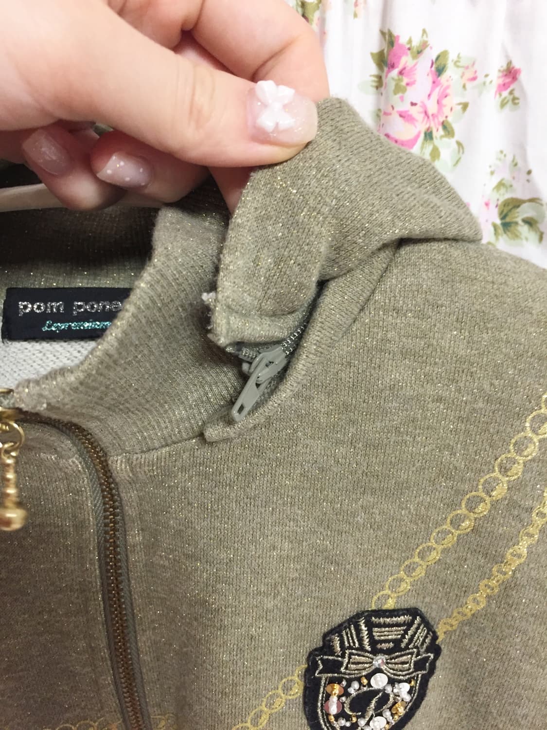 빈티지 카키 갸루 후드집업 상품이미지4