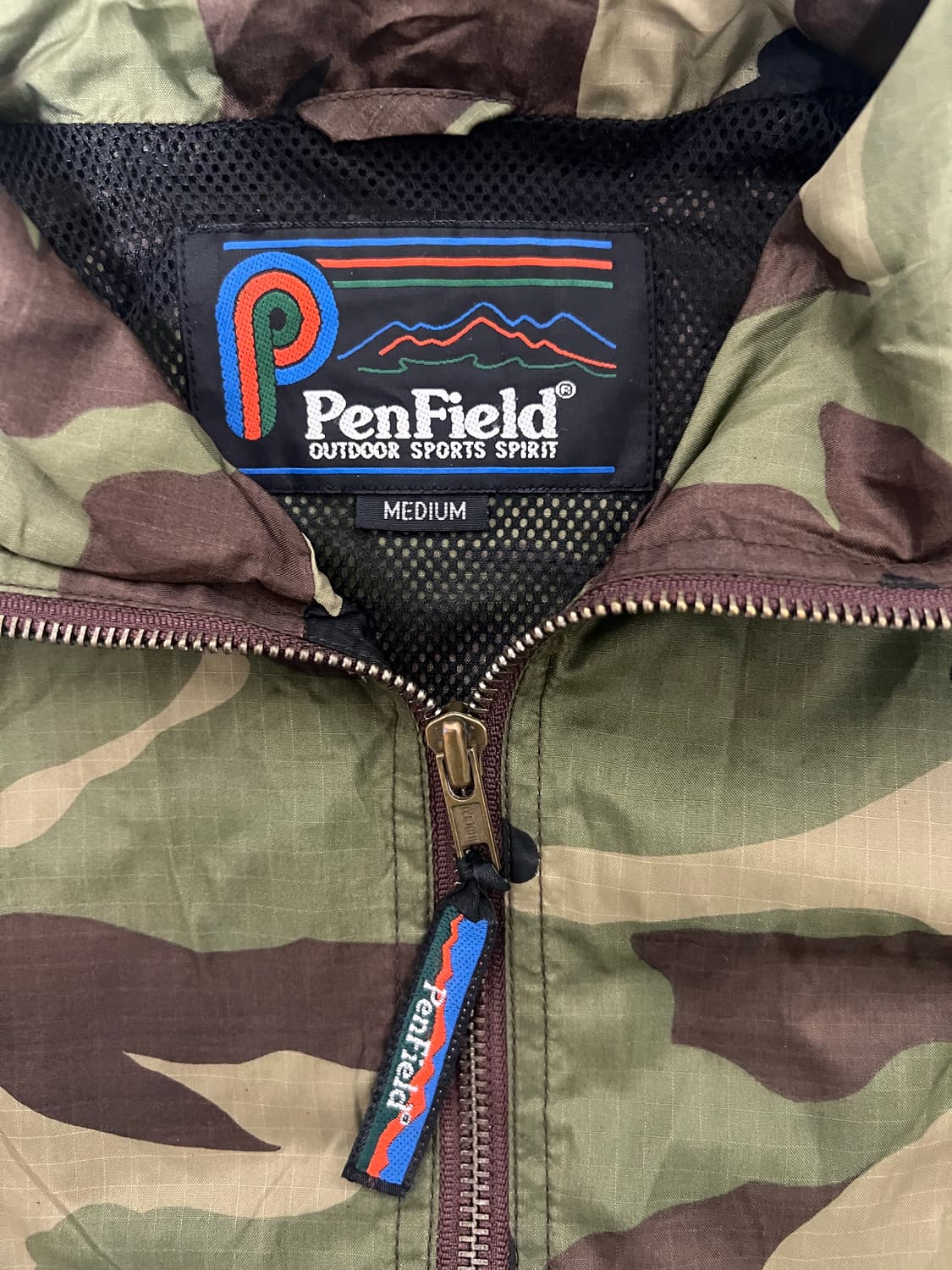 90s 펜필드 우드랜드패턴 나일론 후드 자켓 바람막이 아노락  빈티지 상품이미지3