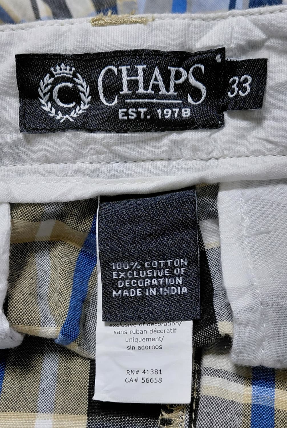 [33] CHAPS 챕스 클래식 체크 코튼 반바지 상품이미지4