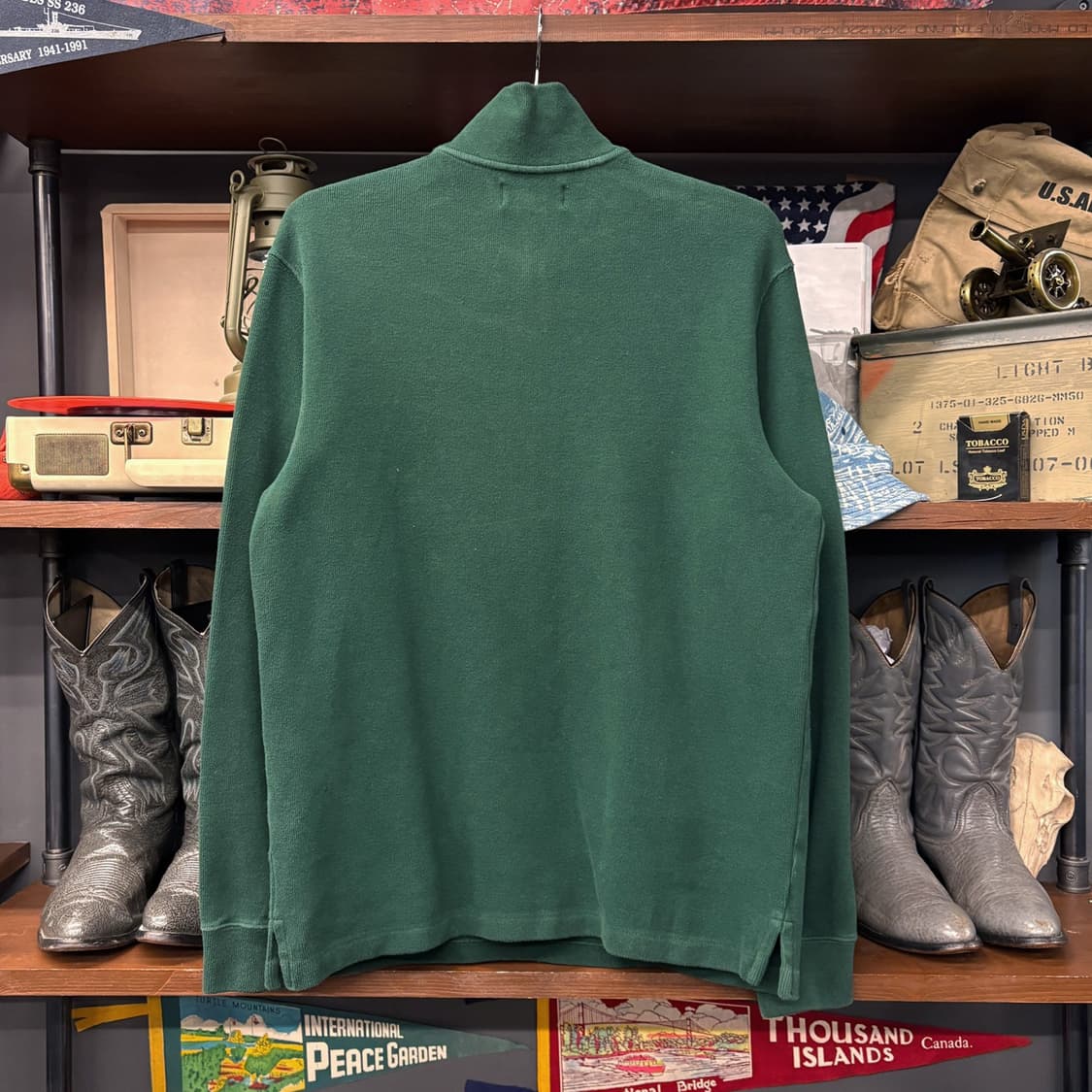 90s 폴로 랄프로렌 파인리브 하프집업 코튼니트 스웨터 딥그린 N636 상품이미지2