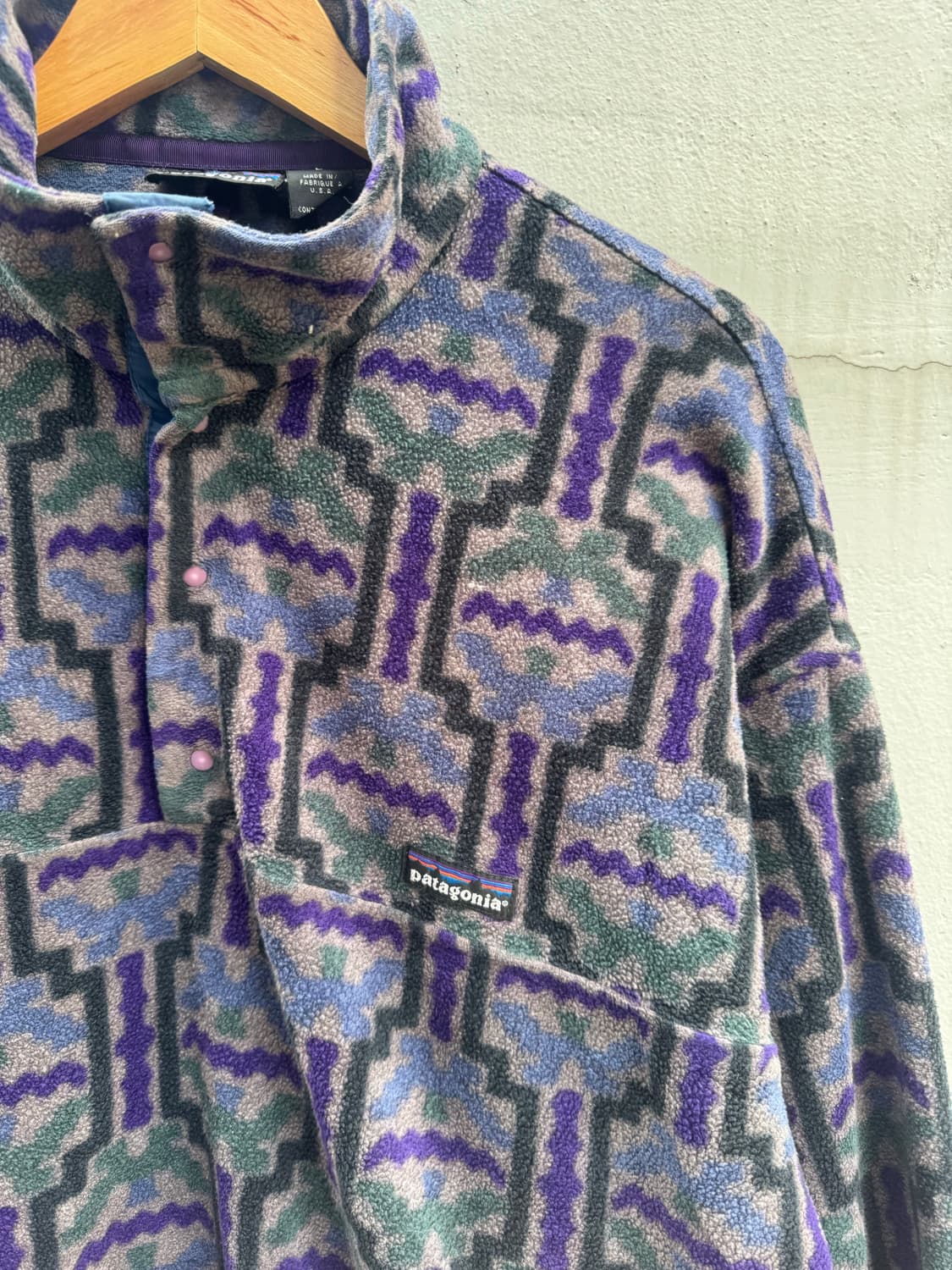 90s 파타고니아 신칠아 스냅 플리스 상품이미지3