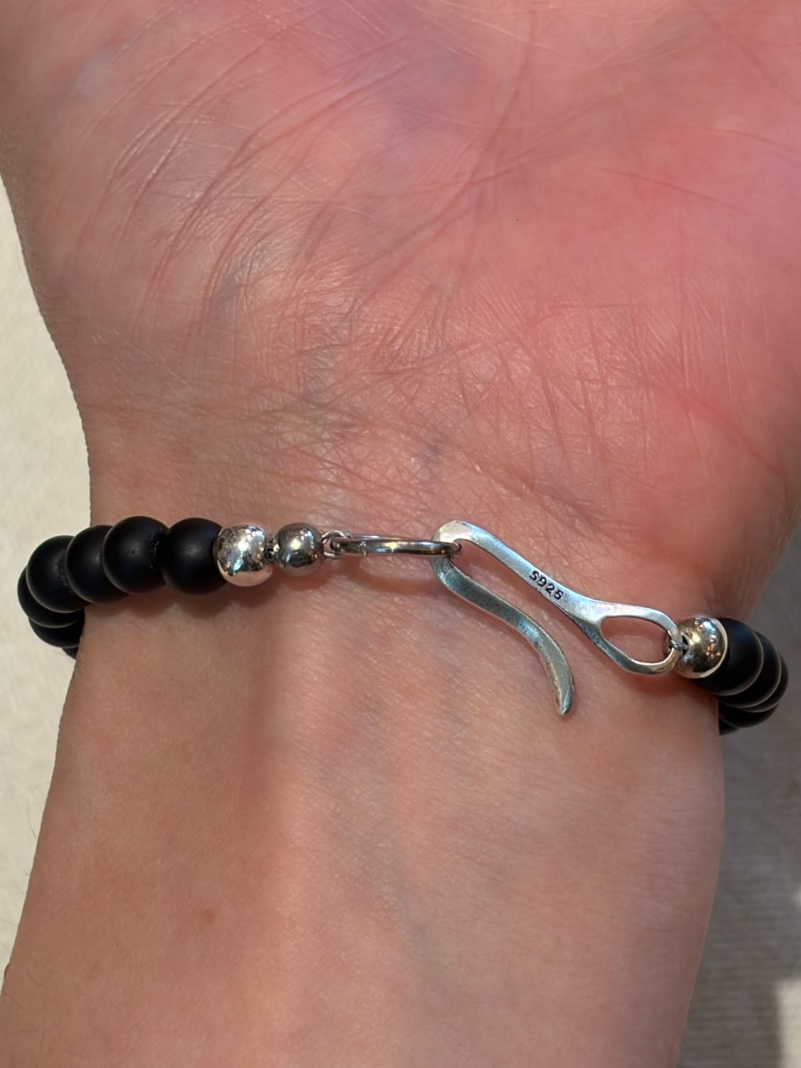 🖤 Silver Cross Onyx Bracelet  상품이미지8