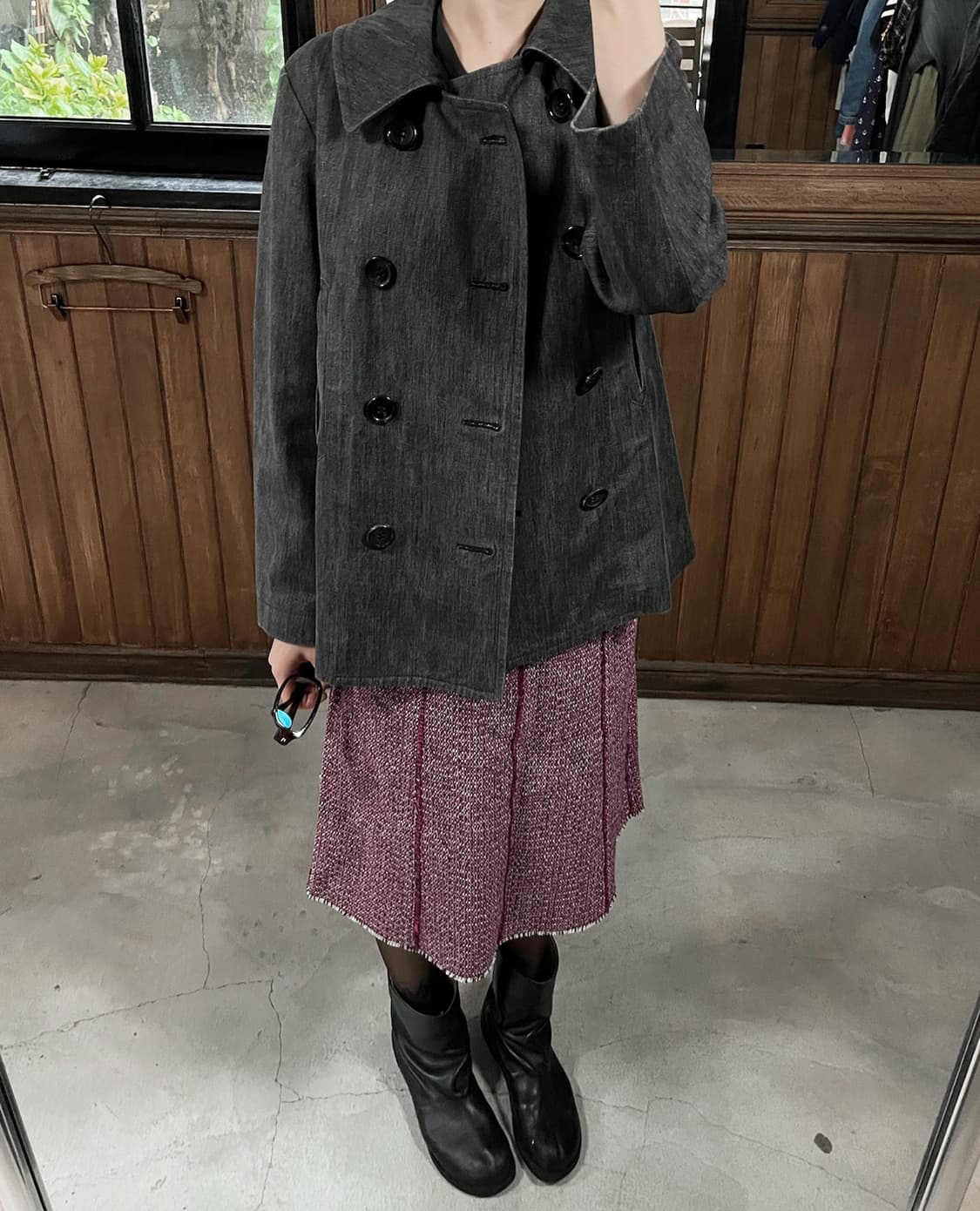 CHLOE pink tweed midi skirt 상품이미지4