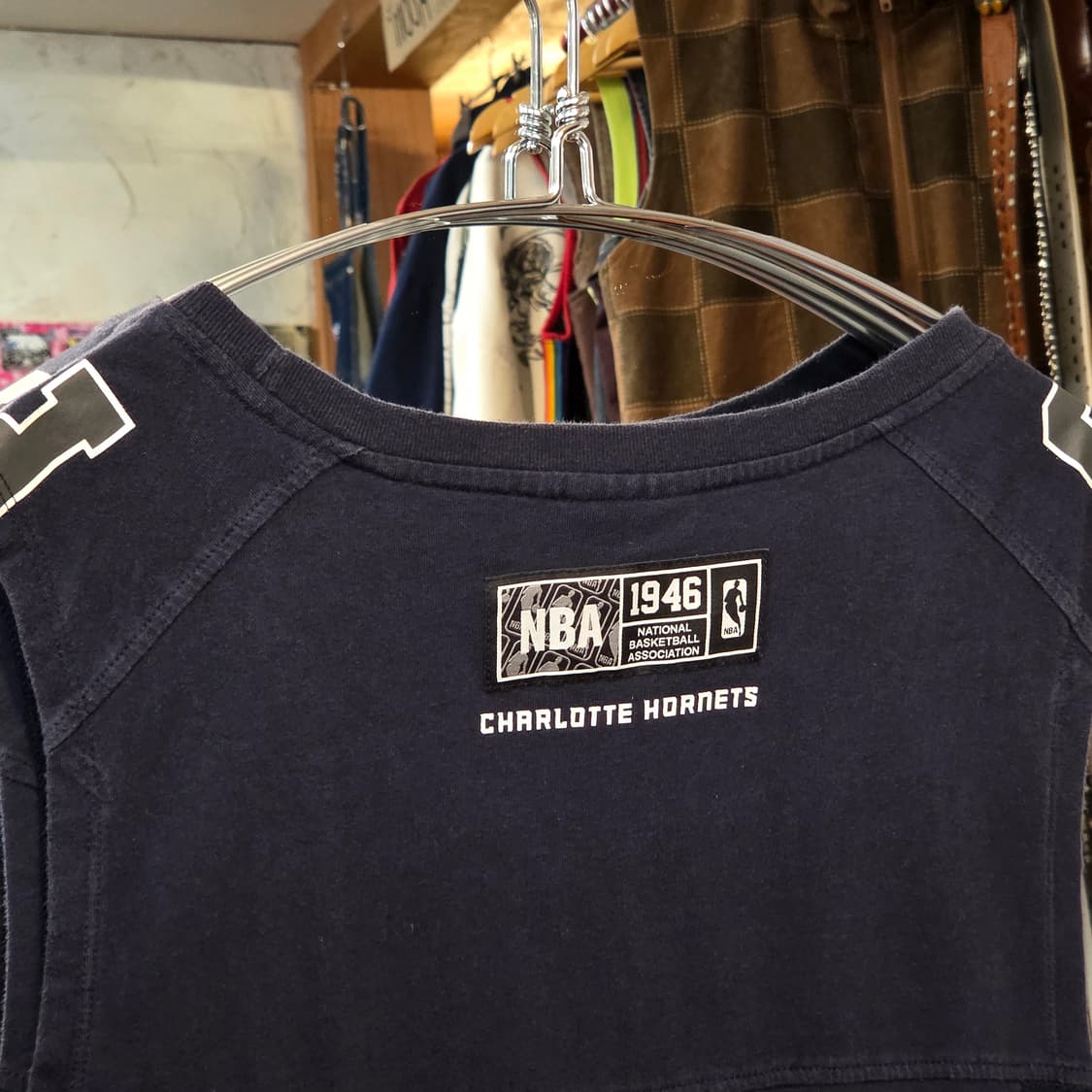 NBA 샬럿 호네츠 네이비 슬리브리스 상품이미지5
