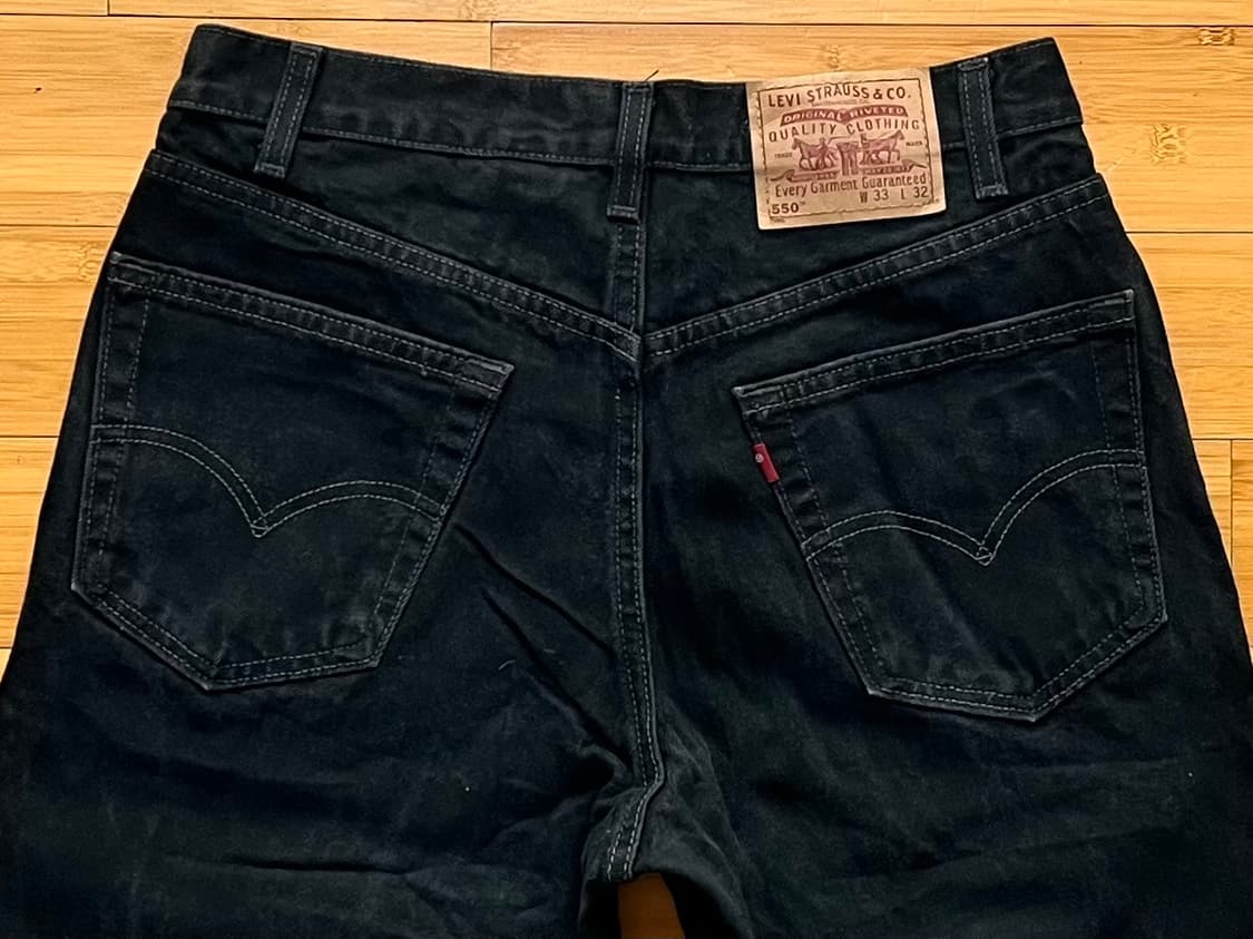 리바이스 550 블랙진 데님팬츠 W33 L32 상품이미지4