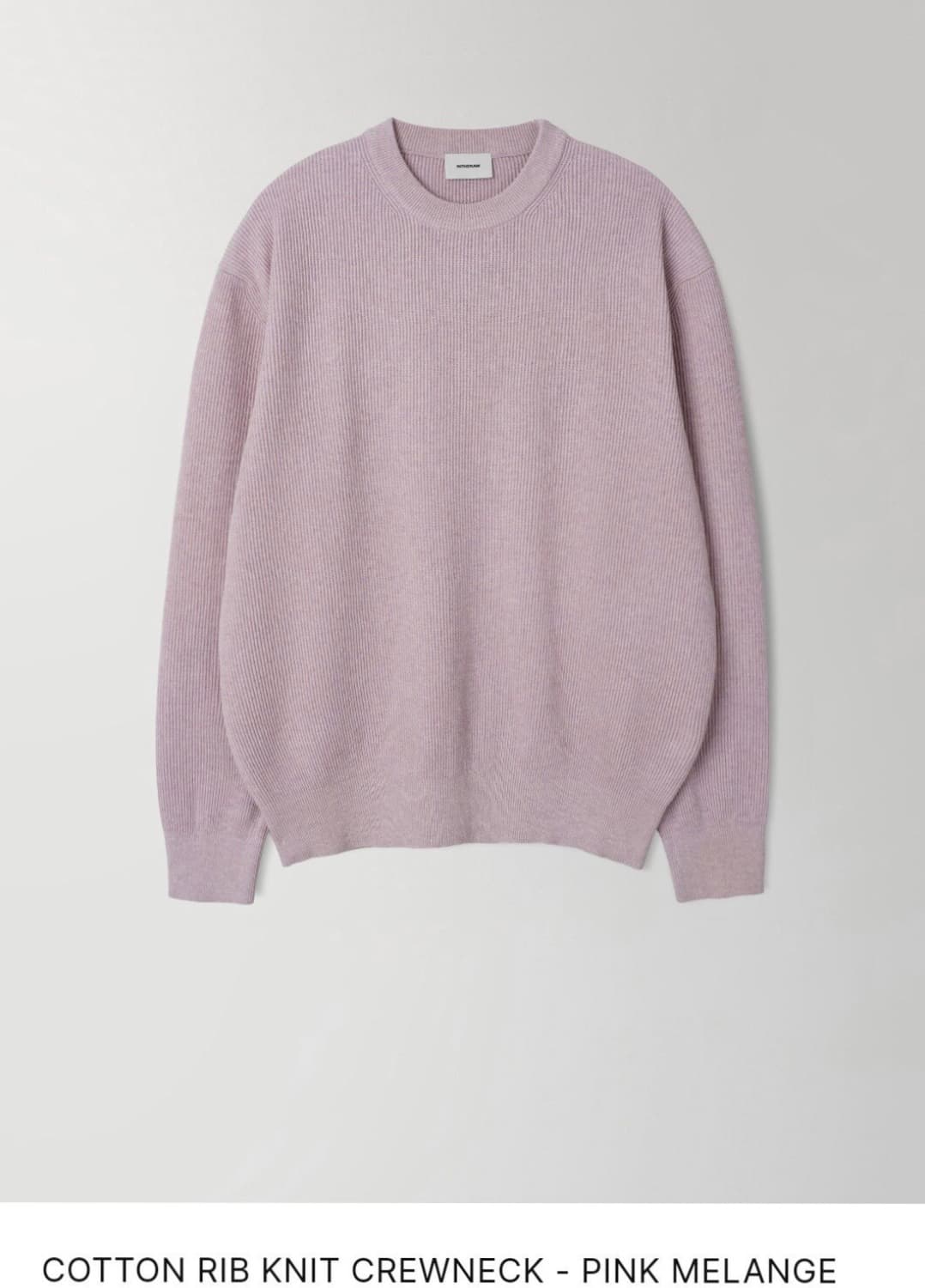 인더로우 코튼 립 니트 크루넥 핑크멜란지 2 상품이미지1