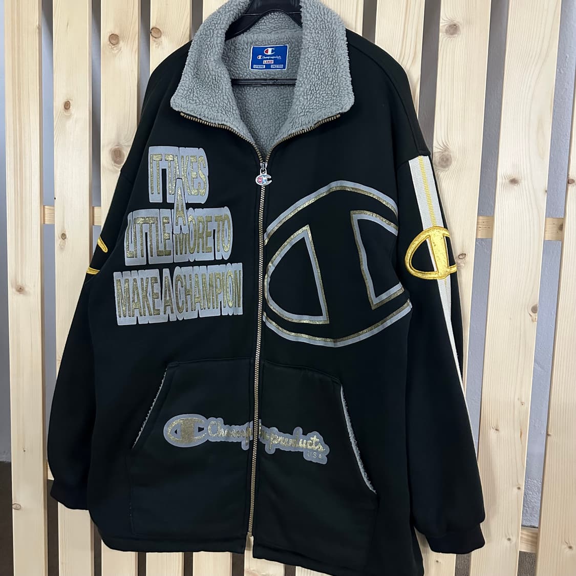 (XL) 챔피온 빅로고 올드스쿨 양털 집업 상품이미지3