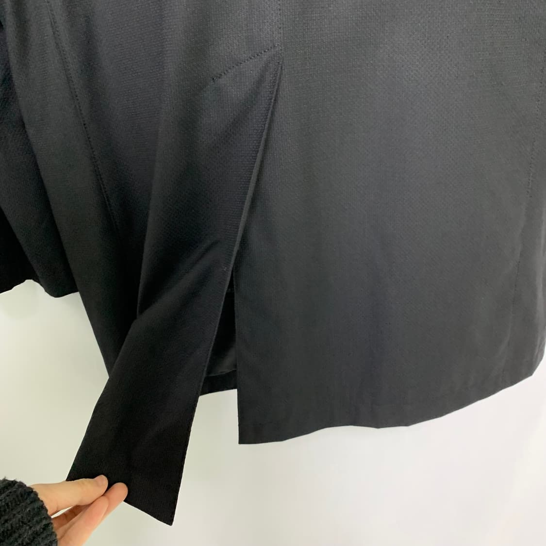 로로피아나 스톰시스템 벨티드 모크넥 피쉬테일 바람막이 코트 블랙 L 상품이미지10