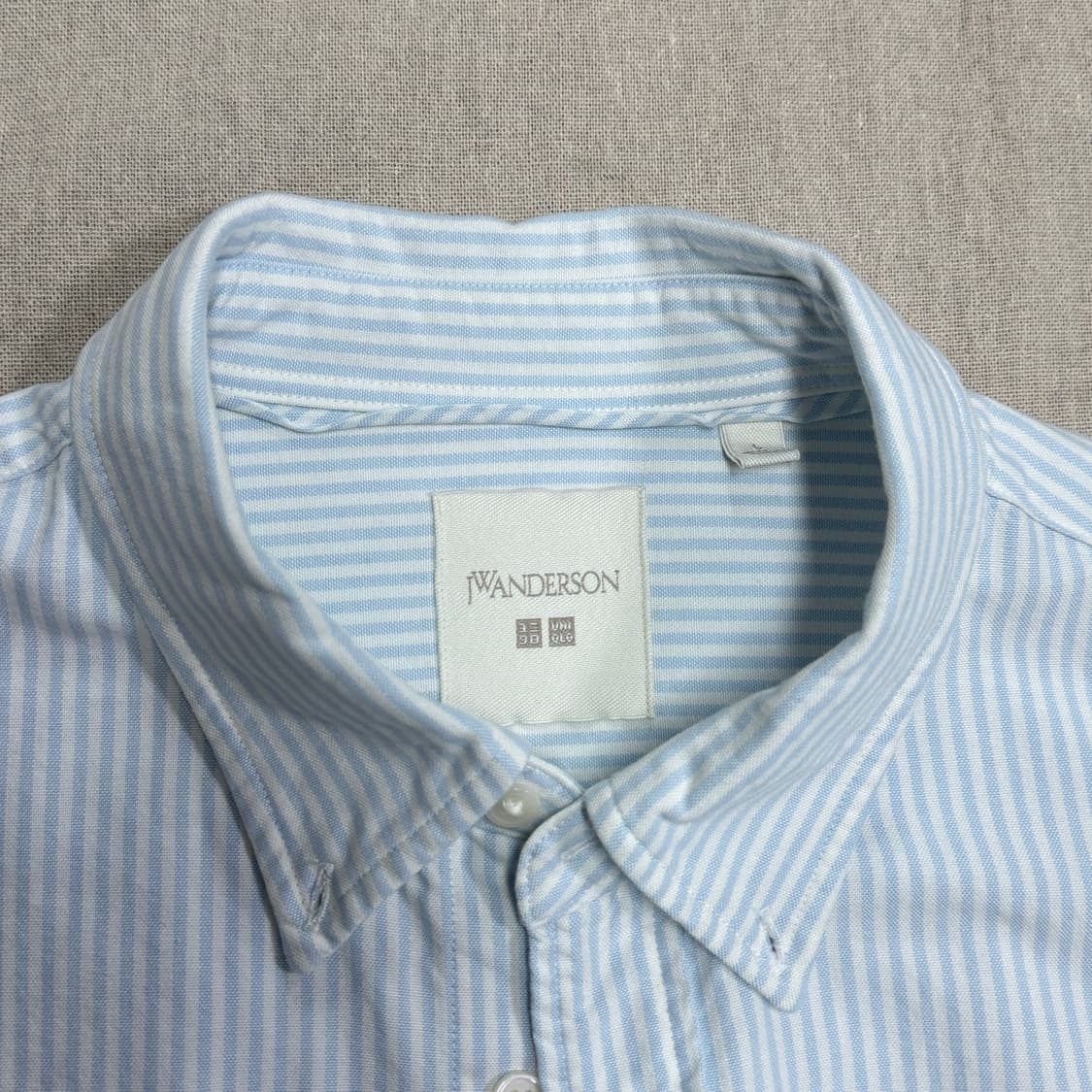 유니클로 jw앤더슨 하늘색 스트라이프 셔츠 L 상품이미지4