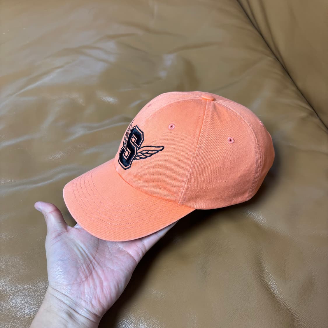 Supreme 슈프림 윙로고 워시드 오렌지 볼캡 모자 (Orange) 상품이미지4