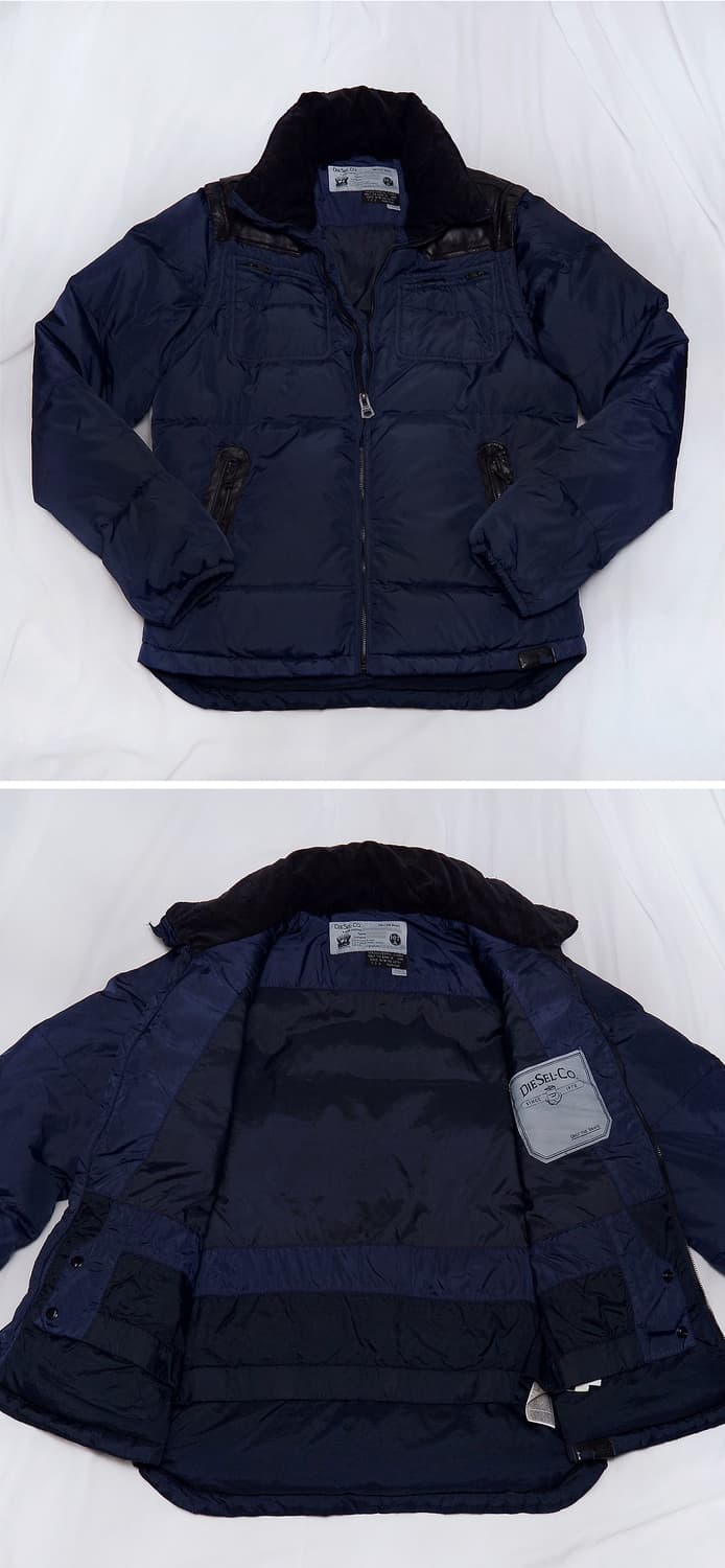 디젤 (Diesel) 레더 요크 트랜스폼 다운 패딩조끼 자켓 (100) 상품이미지2