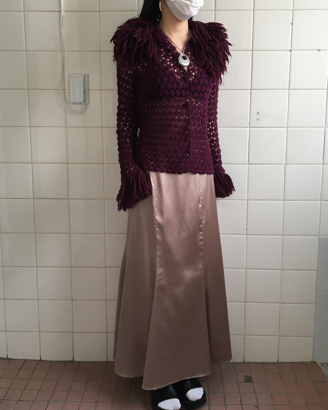 Glossy long skirt 상품이미지5