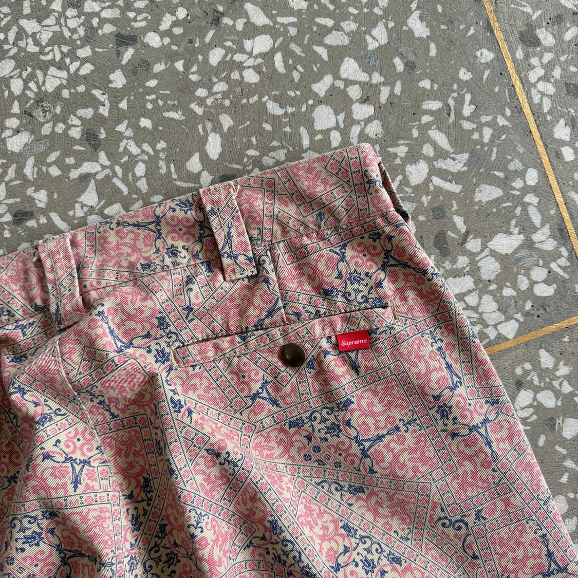 슈프림 워크 팬츠 카키 플로럴 카드 21fw 상품이미지7