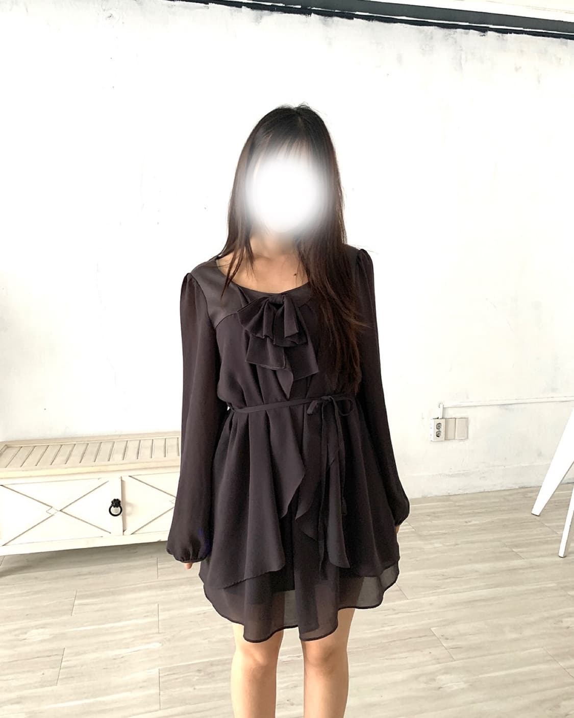 Lovely Feminine Taupe Ruffle Mini Dress 상품이미지5