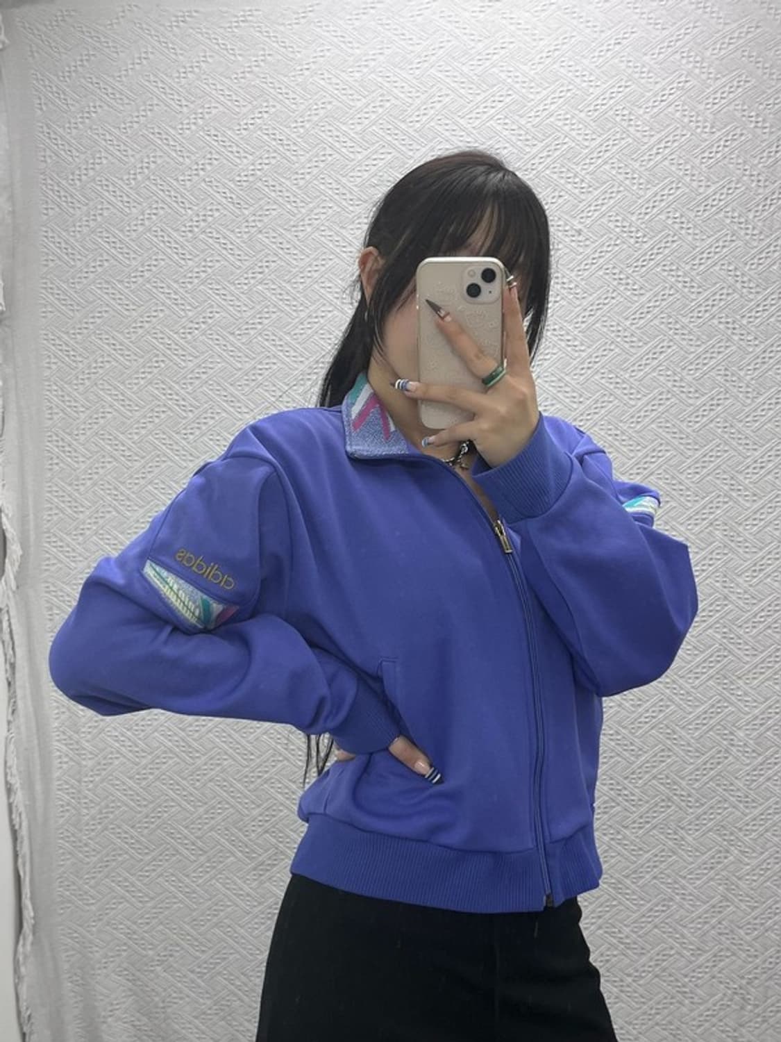 아디다스 재팬 빈티지 레트로 90's 패턴 져지 집업 105 C07785 상품이미지2