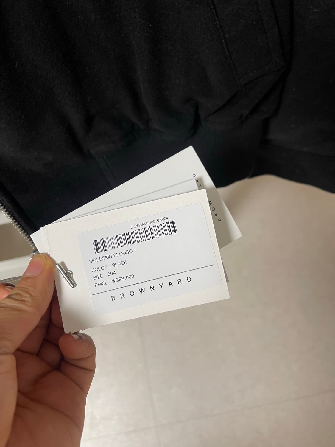 브라운야드 몰스킨 블루종 블랙 4사이즈 (새상품) 상품이미지4