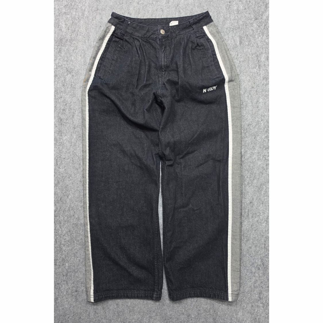 널디 사이드 라인 와이드 데님팬츠 청바지 S 상품이미지1